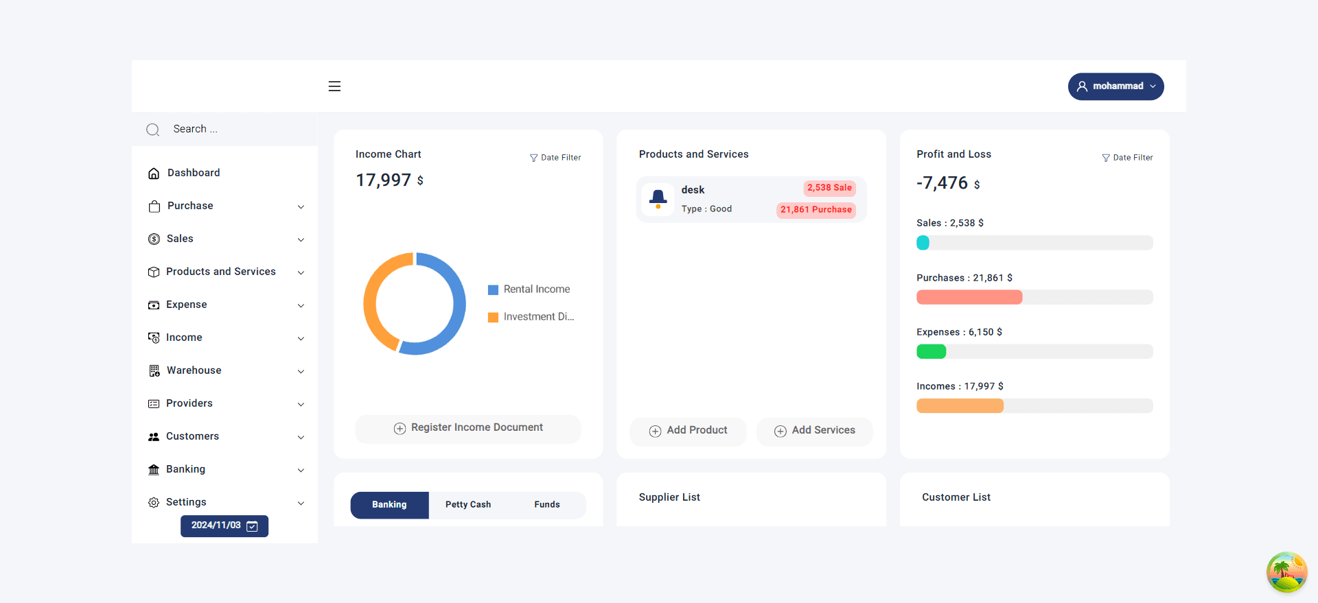 Advanced Accounting Dashboard | React & TypeScript Project